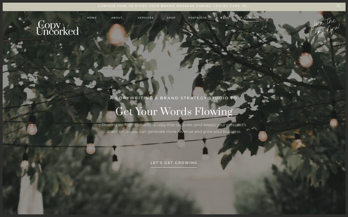  Copy Uncorked website preview