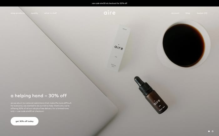 Aire website preview