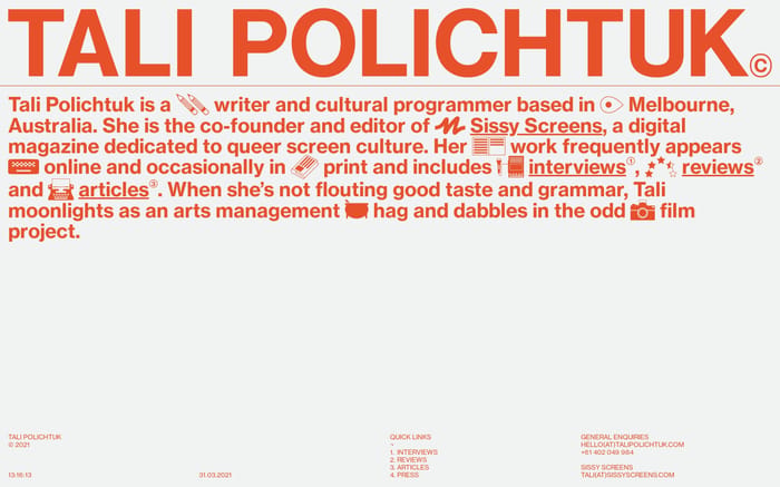 Tali Polichtuk website preview