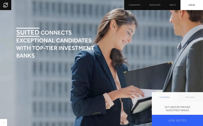 Suited | Predictive Recruiting for Investment Banking website preview