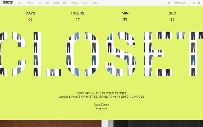 Closed website preview