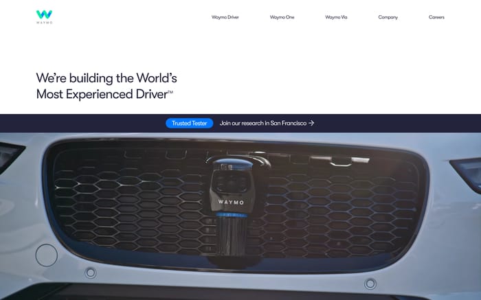 Waymo website preview