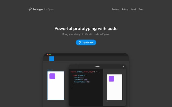 Prototyper website preview