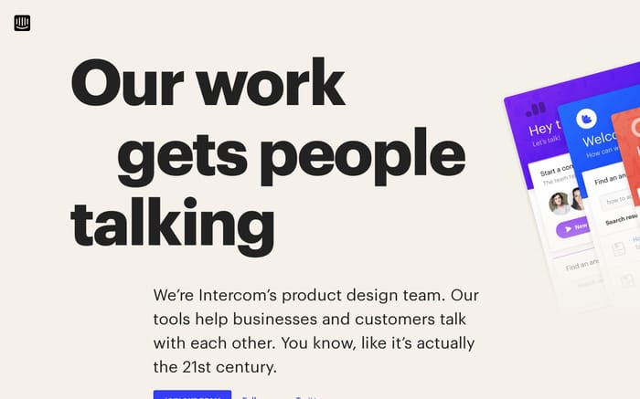 Intercom design website preview