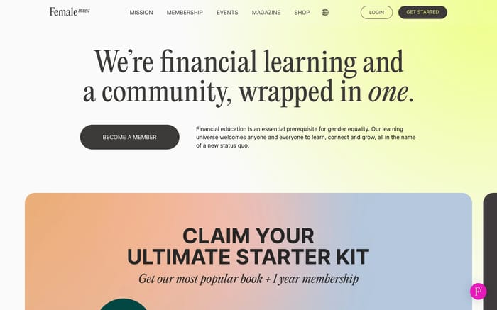 Female Invest website preview