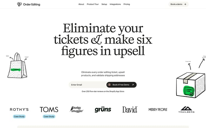 Order Editing website preview