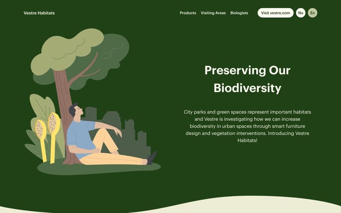 Vestre Habitats website preview