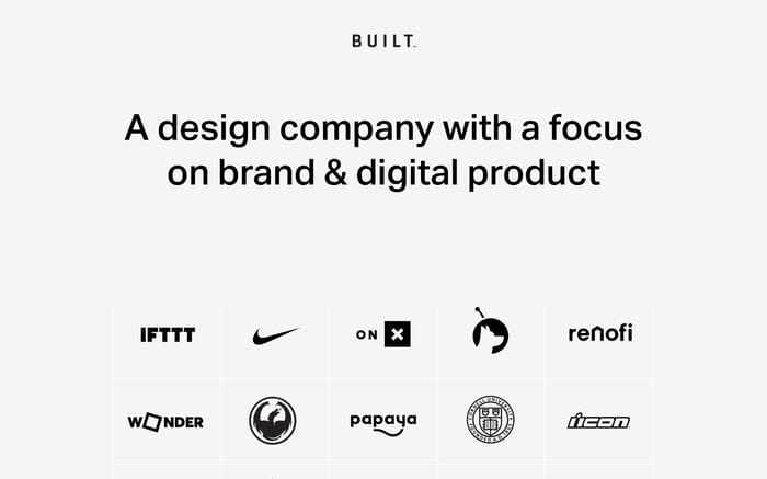 Built website preview