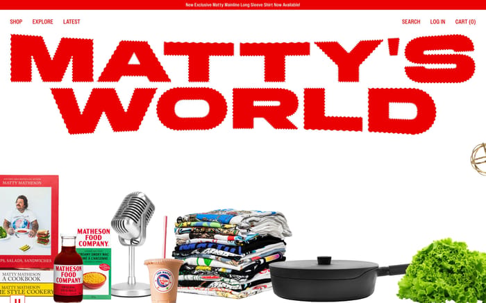 Matty Matheson Store website preview