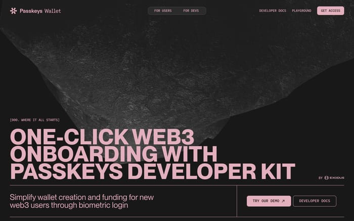 Passkeys Wallet website preview