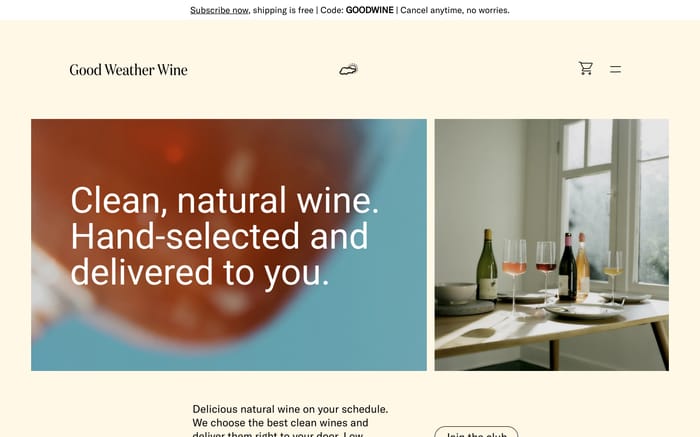 Good Weather Wine website preview