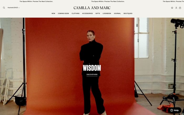 Camilla and Marc website preview