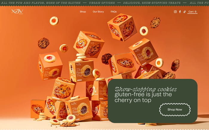 XOV Cookies website preview