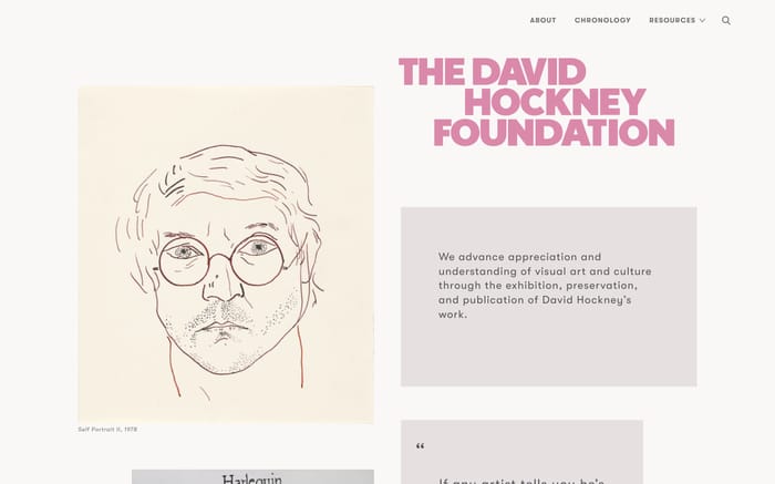 The David Hockney Foundation website preview