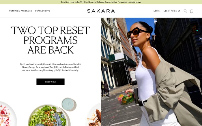 Sakara website preview