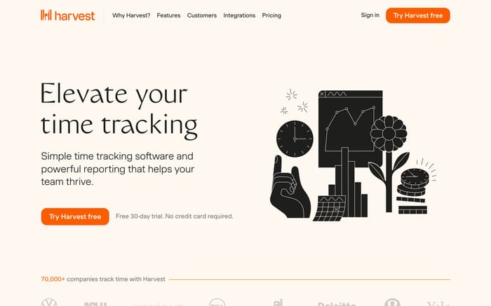 Harvest website preview