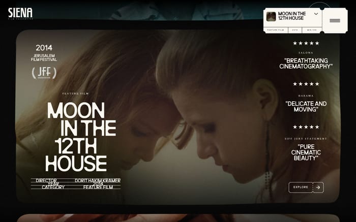 Siena Film Foundation website preview