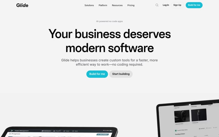 Glide website preview