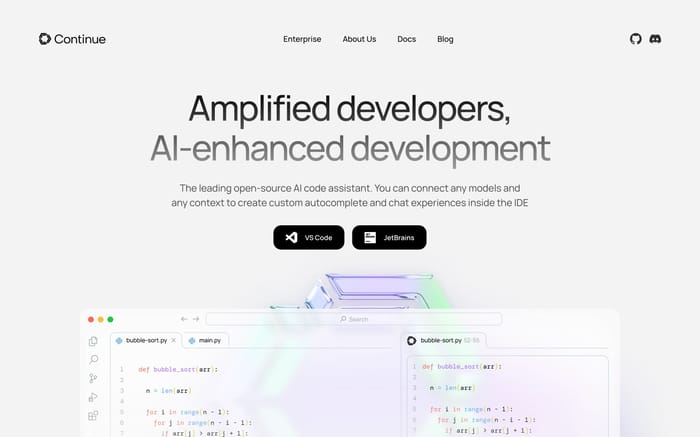 Continue website preview