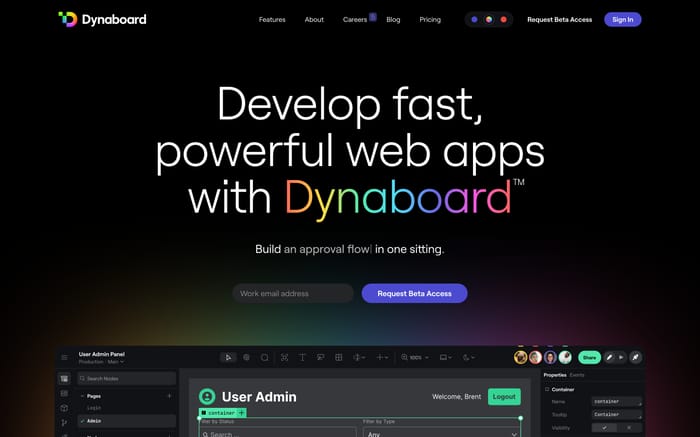 Dynaboard website preview