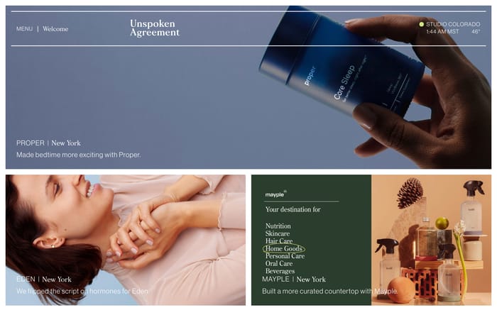 Unspoken Agreement website preview