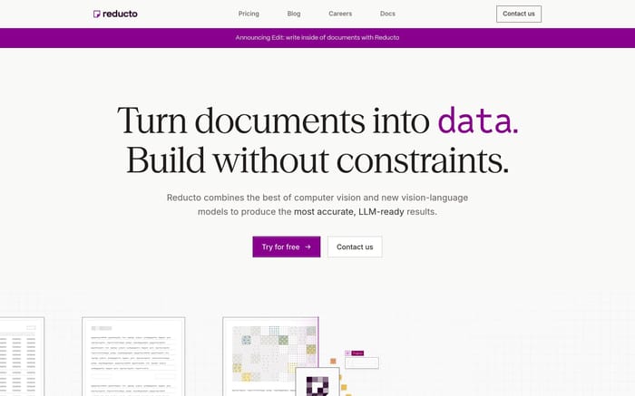 Reducto website preview