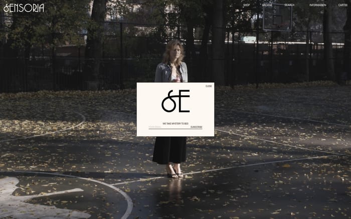 Sensoria website preview
