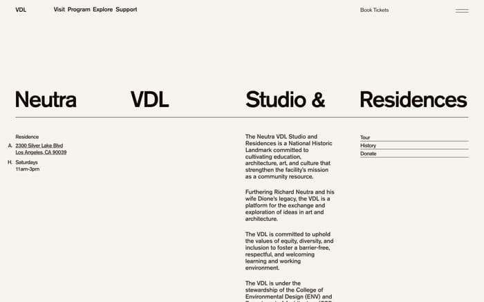 Neutra VDL website preview