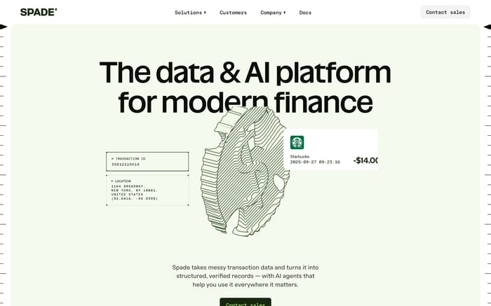 Spade website preview