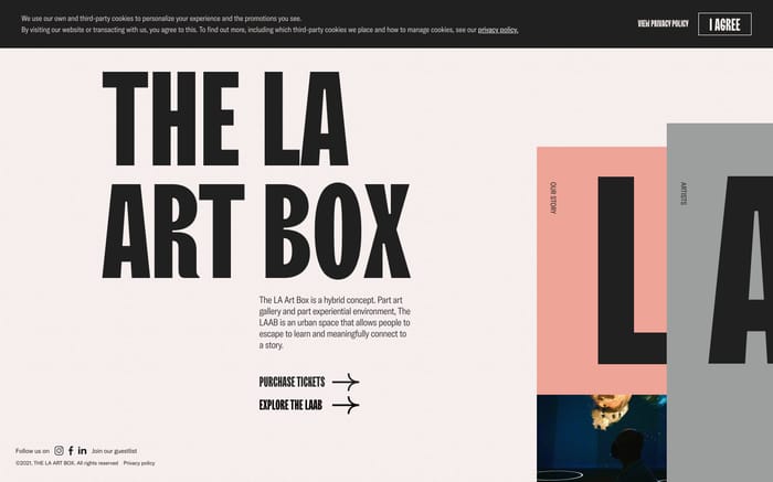 The LA Art Box website preview
