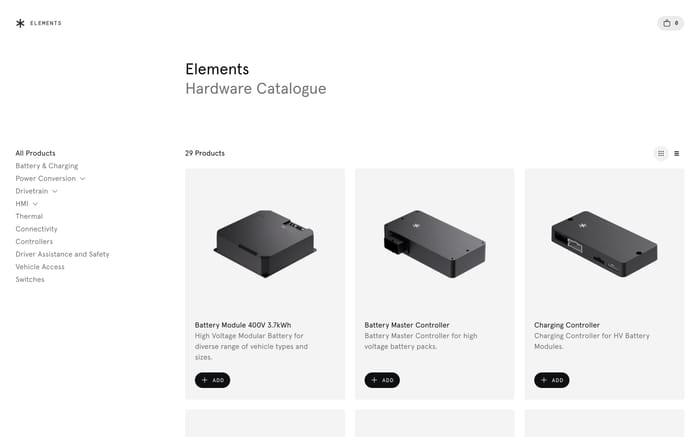 Arrival elements website preview