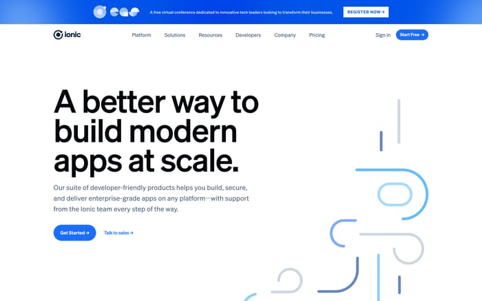 Ionic website preview