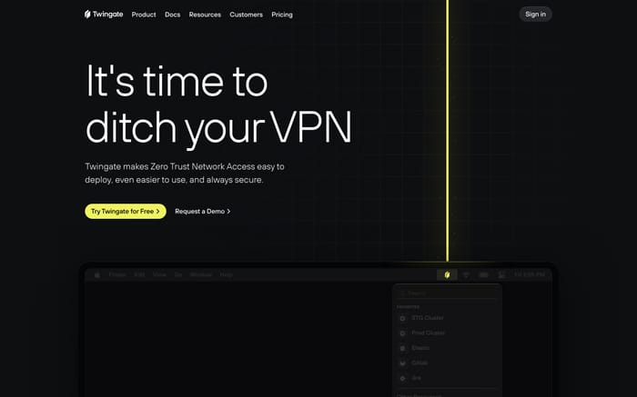Twingate website preview
