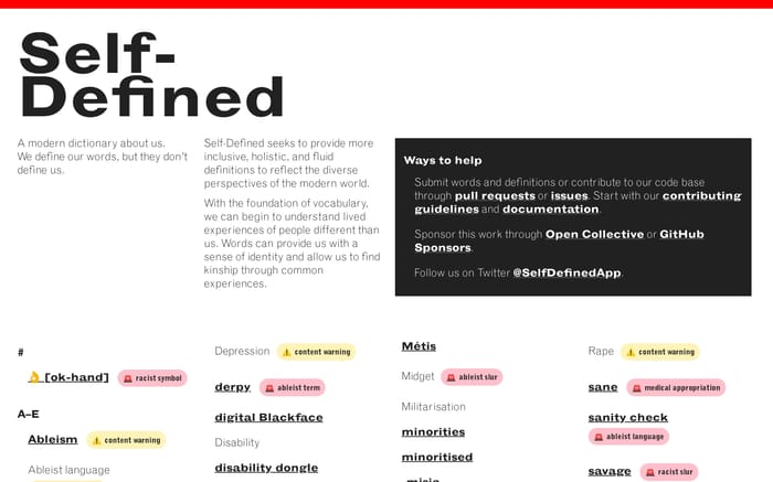 Self-Defined website preview