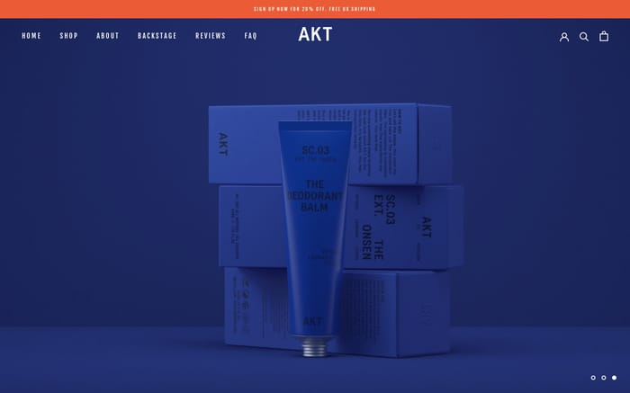 Akt Deodorant website preview