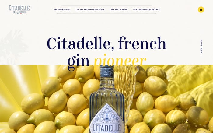Citadelle gin website preview