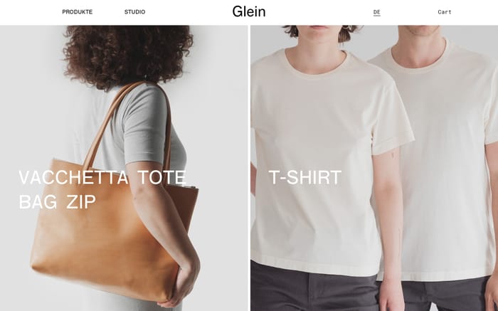 Glein Atelier & Shop website preview