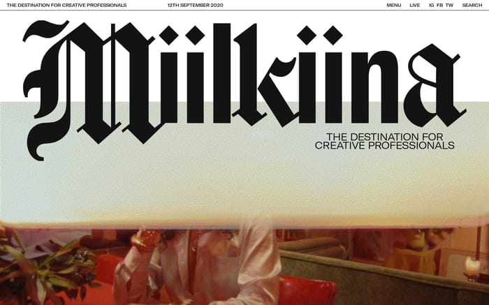 Miilkiina website preview