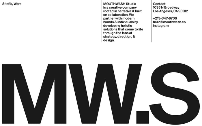 Mouthwash Studio website preview