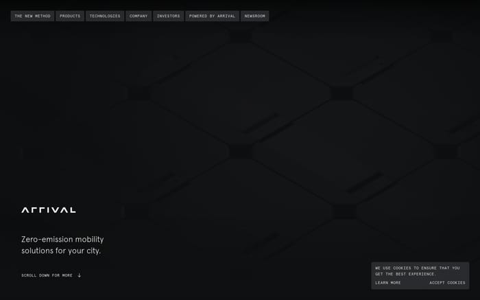 Arrival website preview