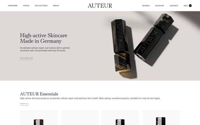 Auteur website preview