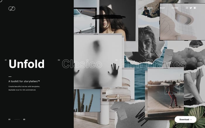 Unfold website preview