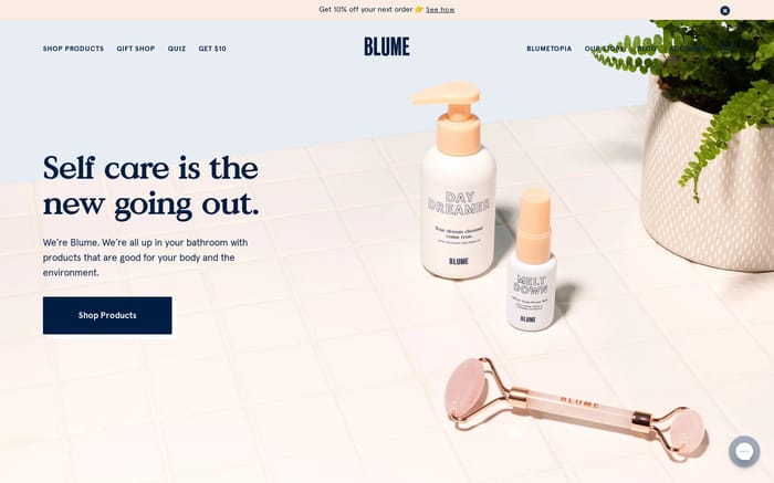 Blume website preview