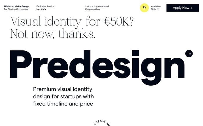 Predesign website preview