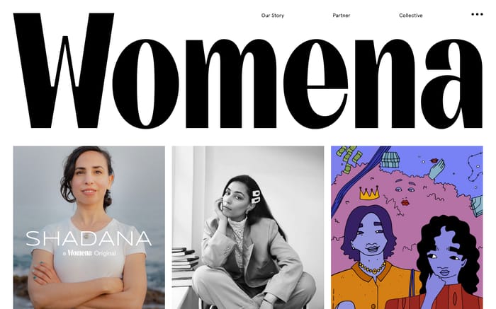 Womena website preview