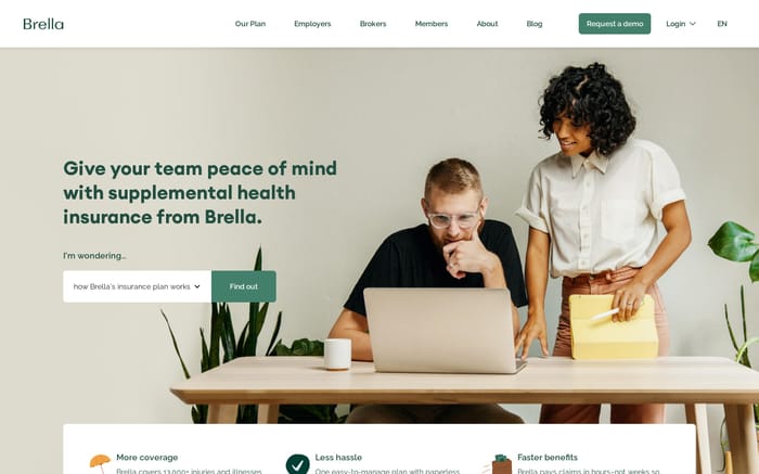 Brella Insurance website preview