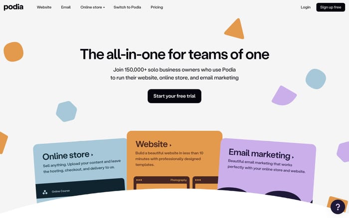Podia website preview