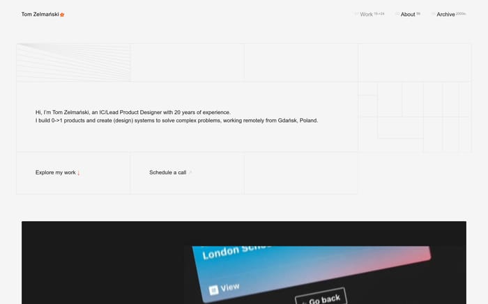 Tom Zelmański website preview