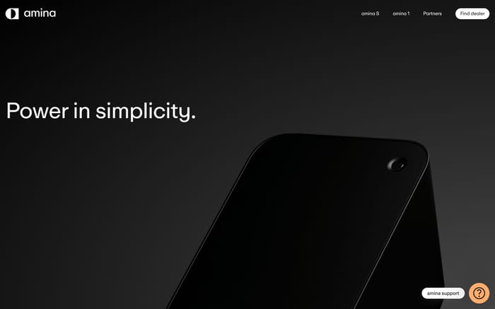 Amina Charging website preview