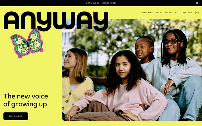 Anyway Magazine website preview